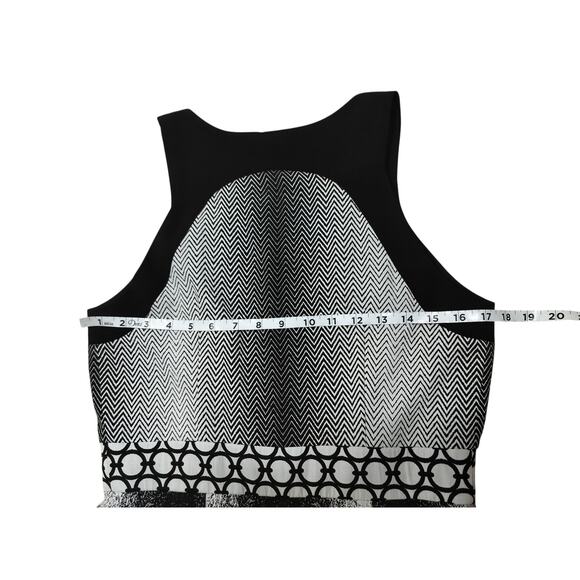 Alberto Makali Women's Black white Sleeveless Textured Fit & Flare Dress Size 10 - Picture 9 of 12